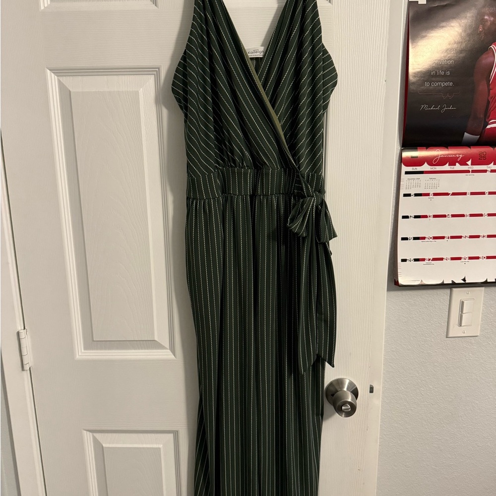 Kaileigh Green Wrap Tie Jumper